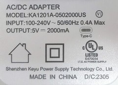 NEW 5V 2A 12W Type-C Keyu KA1201A-0502000US Power Adapter/Charger