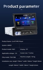 7″ Single DIN Car Stereo Head Unit Flip Out Apple Carplay Android Auto Radio FM