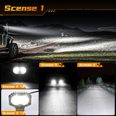 AUXBEAM 4″ Inch LED Work Light Bar Flood Driving Fog Pods DRL Offroad ATV Truck
