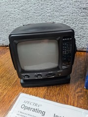 Spectra 5″ Black & White TV with AM/FM Radio Model 52-BWR Black