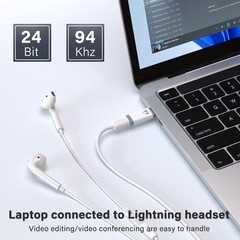 USB C to Lightning Audio Adapter, USB C Male to Female Lightning Headphone Audio