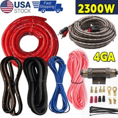 4 Gauge 2300W Car Audio Cable Kit Amplifier Install Amp RCA Subwoofer Sub Wiring