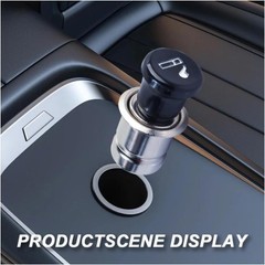 Car Cigarette Lighter, 12V Metal Plastic Construction Pop-Out Ca Size: 1PC/12V