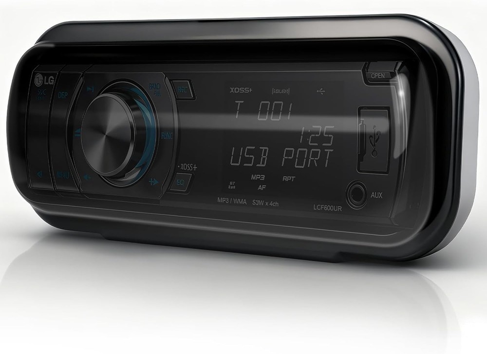 Herdio Marine Water-Resistant Stereo Cover – Smoke-Tinted Boat Radio Protector