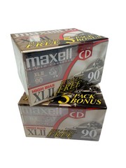 NEW 2 packs of 5 Vintage Maxell XLII 90 High Bias Audio Cassette Tape Sealed