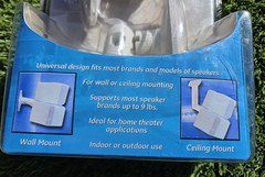 New UNIVERSAL GE Adjustable White Speaker Mount for Wall or Ceiling #80568