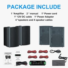 4 Pack 6.5″ Outdoor Bluetooth Speakers 800W Waterproof Wired Wall Mount Patio