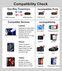 Reborn USB C to HDMI 2.1 Cable [8K@60Hz,4K@144Hz,2K@240Hz] 3FT Type C to HDMI 8K