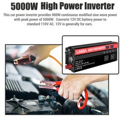 5000W Sine Wave Solar Converter 3000W Car Power Inverter DC 12V To AC 110V 4 USB