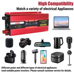 5000W 3000W DC 12V to AC 110V 120V Car Power Inverter Converter 2AC Socket & USB