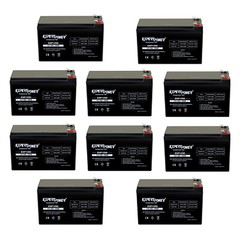 10 Pack ExpertPower 12V 9Ah F2 Terminal Rechargeable Sealed Lead Acid Battery