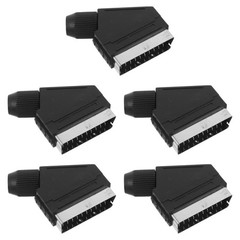 5 Pcs 21 Male Connector 21pin Universal Signal Plug SCART Audio Video
