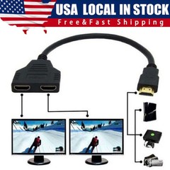 4K HDMI Cable Adapter Male To Dual Female 2.0 Converter 1 in 2 out Y Splitter TV