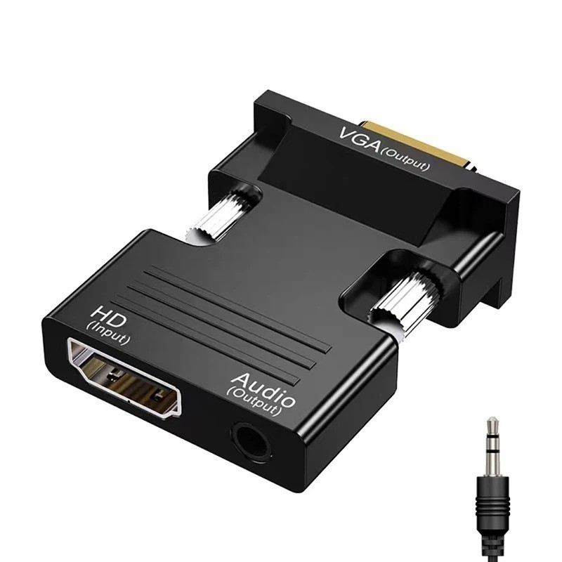 HDMI Female to VGA Male Converter with Audio Adapter for PC Laptop Xbox Monitor