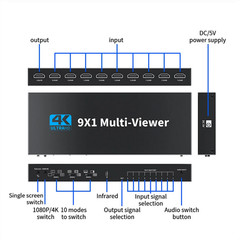 HDMI 9×1 Multiviewer 4K 30hz 9 In 1 Out 1080P Screen Multi-Viewer Switch Box