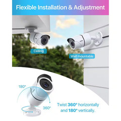 1080P Full HD TVI Hardwired Home Security Camera with Audio Recording 120 Ft. Ni