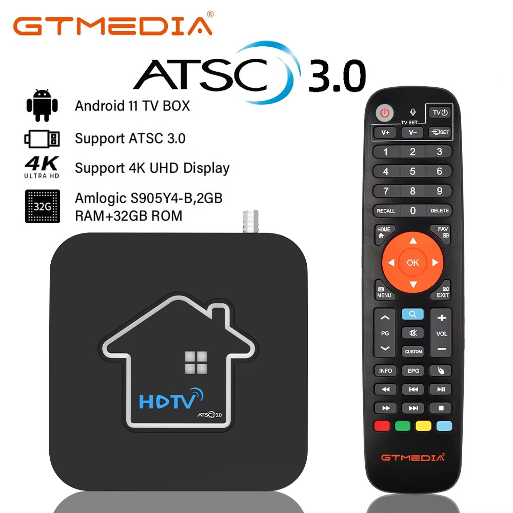 ATSC 3.0 DRM over-the-air OTA Tuner 4K HDTV Box WIFI USB DVR Media Player WebTV