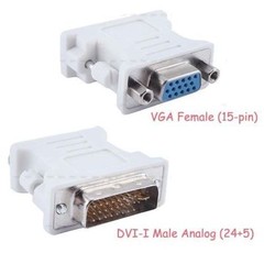 BEIGE DVI-I 24+5 Pin Male To 15 Pin VGA Female Adapter Convertor