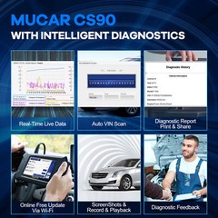 MUCAR CS4 Car OBD2 Scanner Code Reader Check Engine ABS SRS Oil Diagnostic Tool