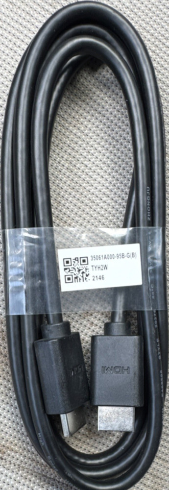 HDMI Standard Male to Male Cable 1.5m Black 28 AWG Round Duplex 1:1