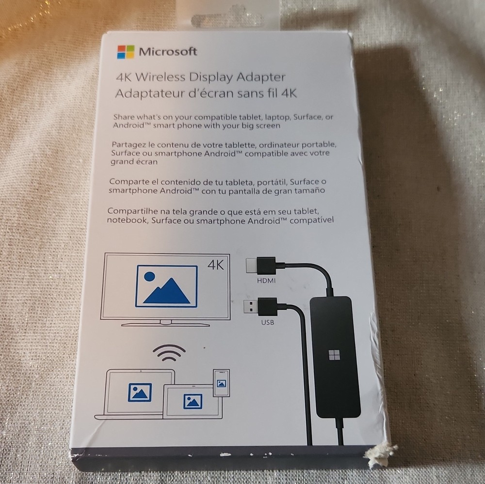 Microsoft 4K Wireless Display Adapter UTH-00001 HDMI USB Wi-Fi Black