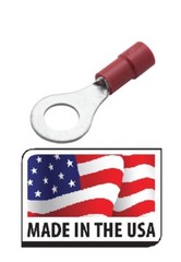 100 pcs RED RING TERMINALS 22-18 AWG WIRE CONNECTORS #10 STUD EYELET MADE in USA