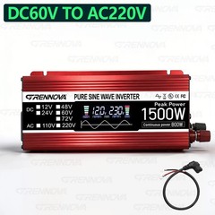 Grennova 1500W PSW Inverter DC 12V/24V/48V/60V/72V Input to AC 110V/220V Output