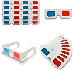Universal 3D Cardboard Glasses 100 Pairs Red Blue Cyan Movie Viewer Set, New USA