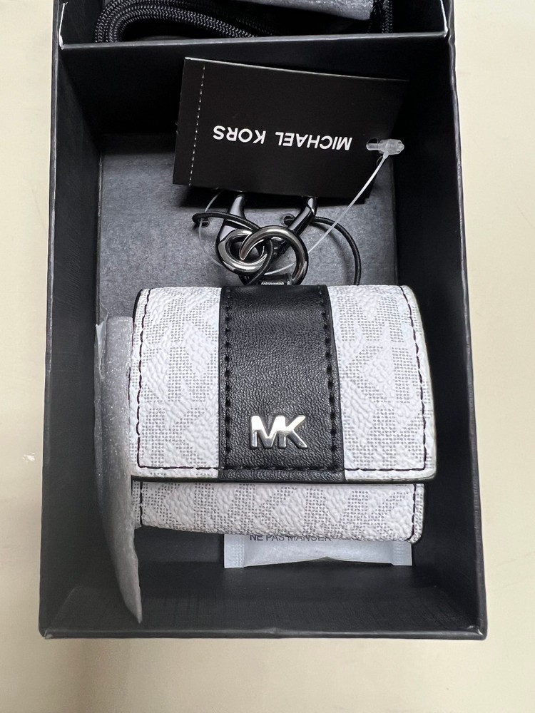 Michael Kors Men Women’s Airpod Case Unisex White with Lanyard Comes With Box MK