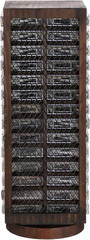 Rotatable Farmhouse Style Cassette Tape Rack, 28-Slot Rustic Wood & Metal Design