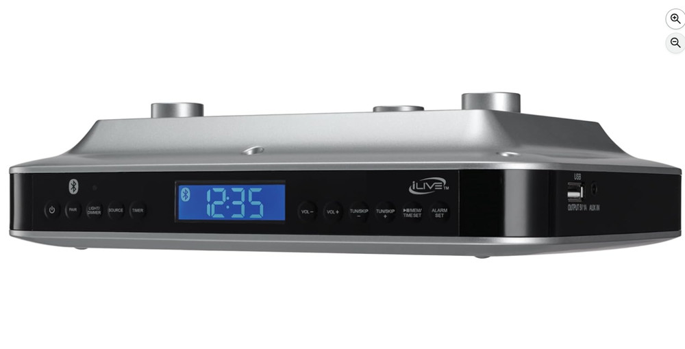 Radio FM Reloj Alarma Timer Digital Para Debajo Del Gabinete De Cocina Bluetooth