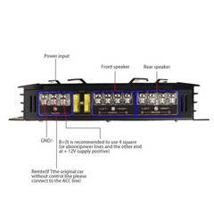 4 Channel Car Audio Amplifier C266 Aluminum Automotive Speaker Amp Sound System