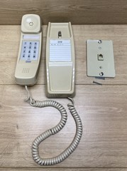 Vintage ITT Wall Phone Beige Push Button Landline Telephone USA Tested Working