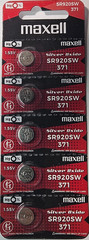 5 PK 371 MAXELL 1.55V SILVER OXIDE (GREAT EXP 12/30) SR920SW SR69 FREE SHIP