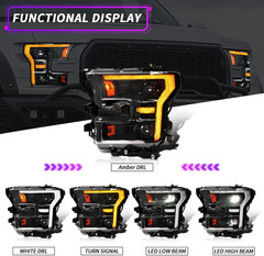 2015-2017 F150 2017-2020 Raptor Projector Headlight Pair–Compatible