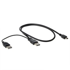 USB Dual Power Y Shape 2x Type A – Mini B Cable Lead Cord for Hard Drive C004