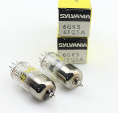 New Qty 2 SYLVANIA 6GK5 6FQ5A Matched Pair Grey Plates 0 Getter NOS USA Tubes