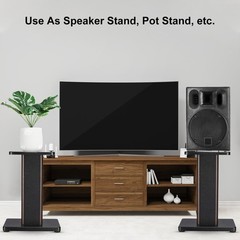 2 x Wood Speaker Stands 19.7 Inch (50cm) Speaker Stand Hollowed Stands