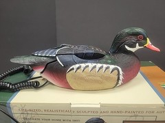 Vintage Ducks Unlimited Life-Sized Wood Duck Phone Landline Hand Painted 90s