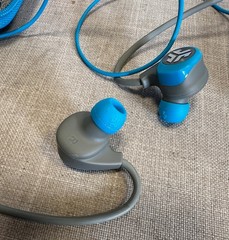 JLab Audio Original JBuds Wireless Bluetooth Earbuds w/ over ear mount – BLUE
