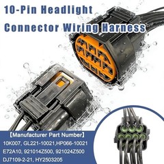 GL221-10021 2Pcs 10-Pin Headlight Connector Wiring Harness Compatible with