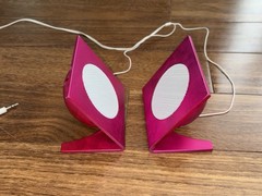 Early 2000s Metallic Hot Pink Wired Mini Speaker Duo Set TESTED & WORKING!