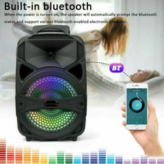 8” 1000W Portable FM Bluetooth Speaker Subwoofer Heavy Bass Sound System Party