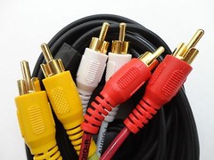 5pcs. 18ft. 3 RCA Male Audio/Video Stereo Dubbing Composite Cable-Gold 18′ Foot