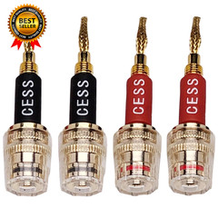 CESS-220 Pin Banana Plug to 4Mm Female Banana Jack/Speaker Wire, 4 Pack