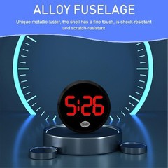 Digital Dashboard Clock, LED Time Luminous Touch High Definition Cl Color: Red