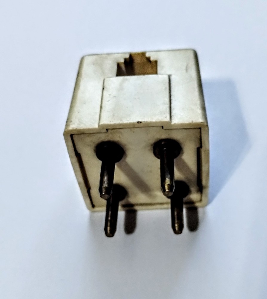 Telephone 4 PRONG/PIN to Modular Adapter RJ11 for Standard Vintage/Rotary PHONE