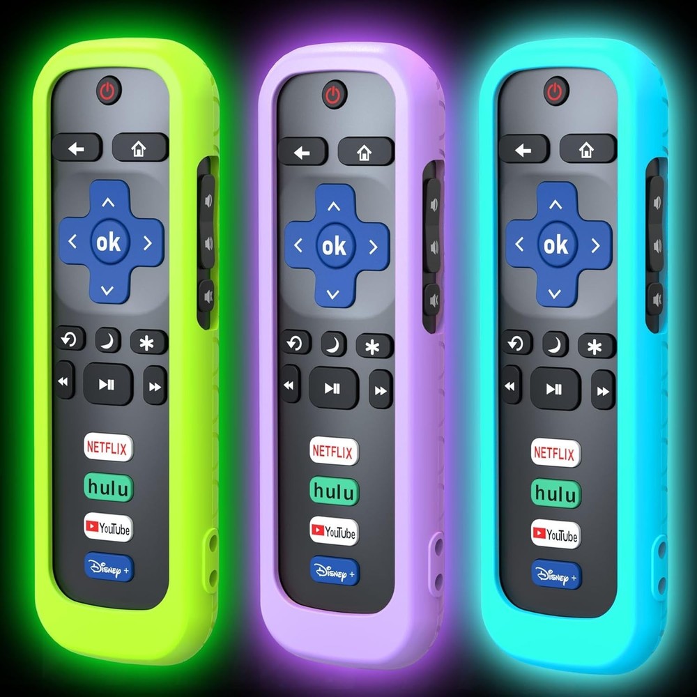 3 Pack Remote Case for Roku, Battery Cover for TCL Smart TV Steaming Stick Remot