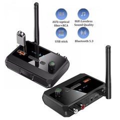 Bluetooth 5.3 Home Stereo Audio Receiver AUX USB Optical HD Music to RCA Adapter