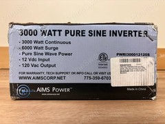 AIMS Power 3000W Pure Sine Inverter 12V DC 120V AC PWRI300012120S – Brand New